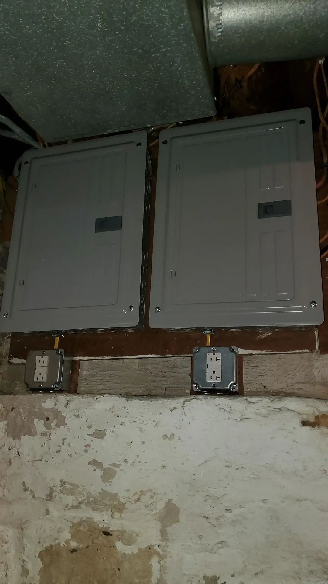 Two new breaker panels with GFCI outlets installed by RCC Electric